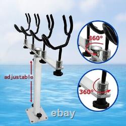 2PCS Fishing Pole Holder Aluminum Rod Pod Sure Grip Boat Steel PVC Coated Wire