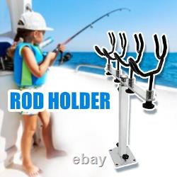 2PCS Fishing Pole Holder Aluminum Rod Pod Sure Grip Boat Steel PVC Coated Wire