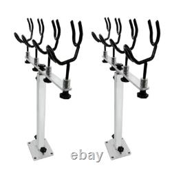 2Piece Fishing Pole Holder Aluminum Rod Pod Sure Grip Boat Steel PVC Coated Wire