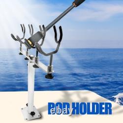 2Piece Fishing Pole Holder Aluminum Rod Pod Sure Grip Boat Steel PVC Coated Wire