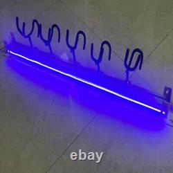 5 Link Fishing Sure Grip Steel Rod Holder Rest with Mounting Base LED Blue Light