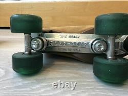 Antique SUEDE Sure-Grip Roller Skates Size 8 in PERFECT CONDITION Made in USA