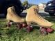 Bundle 1970s Calf Suede/wool Suregrip Roller Skates And Lizzie Armato 187 Pads