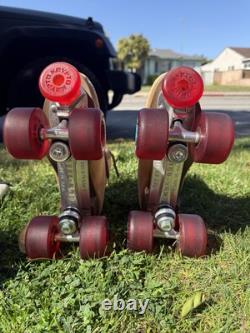 BUNDLE 1970s Calf Suede/wool SureGrip Roller skates and Lizzie Armato 187 Pads