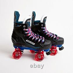 Bauer X-LP Quad Roller Skates Blue Sure-Grip Rock Plate Ventro Wheels
