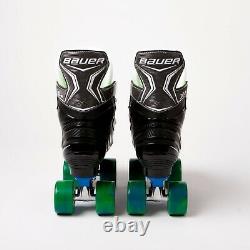 Bauer X-LS Quad Roller Skates Blue Sure-Grip Rock Plate Airwave Wheels