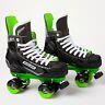 Bauer X-ls Quad Roller Skates Green Sure-grip Rock Plate Sims Street Wheels