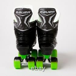 Bauer X-LS Quad Roller Skates Green Sure-Grip Rock Plate Sims Street Wheels