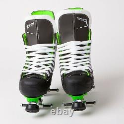Bauer X-LS Quad Roller Skates Green Sure-Grip Rock Plate Ventro Wheels