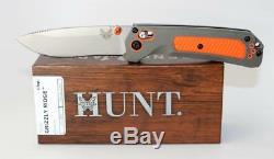 Benchmade Hunt Grizzly Ridge Pocket Knife Plain Edge Sure Grip Handle 15061