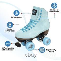Boardwalk Unisex Outdoor Roller Skates Material of Leather, Rubber, Suede & A