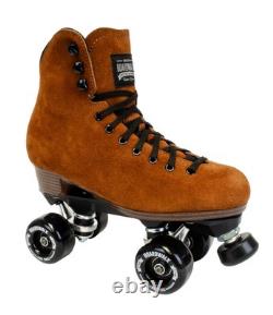Boardwalk Unisex Outdoor Roller Skates Retro Boots with Suede Leather & Rub