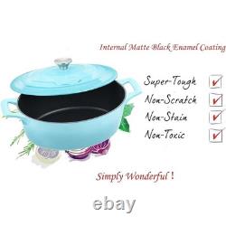 Cast Iron Enameled Dutch Oven With Sure-Grip Handles Searing Baking & Roasting New