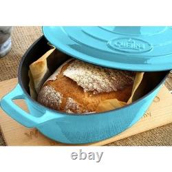 Cast Iron Enameled Dutch Oven With Sure-Grip Handles Searing Baking & Roasting New