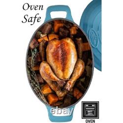 Cast Iron Enameled Dutch Oven With Sure-Grip Handles Searing Baking & Roasting New