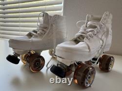 Custom Vans Sk8-Hi Roller Skates Sure-Grip Motion Wheels Women's 8 Men's 6.5