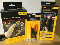 Fluke 175 Digital Multimeter + AC285 Alligator Clips + L215 SureGrip Kit