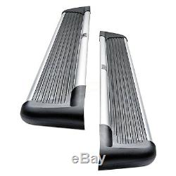 For Ford F-150 Heritage 04 6 Sure-Grip Black Running Boards w Brushed Trim