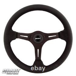 Grant 3 Spk 13.75 Sure Grip Steering Wheel #8512 & Adapter Kawasaki Teryx Blk