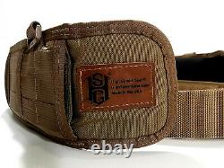 HSGI Sure-Grip Slotted Padded Belt with Inner Belt Large Coyote Navy SEAL DEVGRU