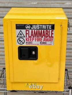 JUSTRITE 890420 Sure-Grip EX Flammable Liquid Storage Cabinet, 4 Gallon, Yellow