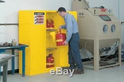 JUSTRITE 894580 Sure-Grip EX Flammable Safety Cabinet, 45 gal, Yellow