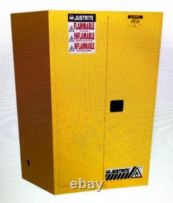 JUSTRITE 90 Gallon, 2 Shelves, 2 Doors, Self Close, Flammable Cabinet, Sure-Grip