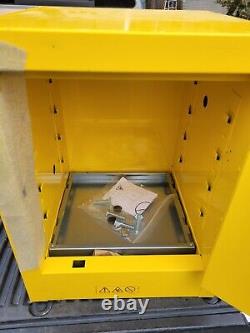JUSTRITE Sure-Grip EX Countertop Flammable Safety Cabinet 4 Gal Yellow Locking
