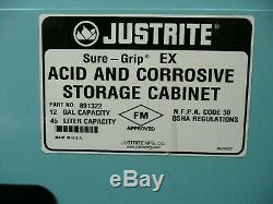 Justright SureGrip EX Piggyback Corrosive/Acid Steel Safety Cabinet 12 Gal. Blue