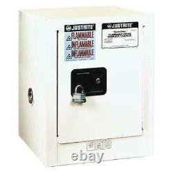 Justrite 890405 Sure-Grip Ex Flammable Safety Cabinet, 4 Gal, White