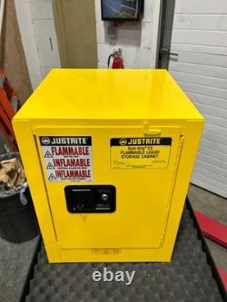 Justrite 890420 Sure-Grip EX Countertop Yellow Flammable Cabinet New Open Box