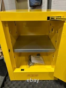 Justrite 890420 Sure-Grip EX Countertop Yellow Flammable Cabinet New Open Box