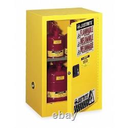 Justrite 891200 Sure-Grip Ex Flammable Safety Cabinet, 12 Gal, Yellow