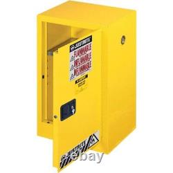 Justrite 891200 Sure-Grip Ex Flammable Safety Cabinet, 12 Gal, Yellow