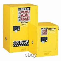 Justrite 891200 Sure-Grip Ex Flammable Safety Cabinet, 12 Gal, Yellow