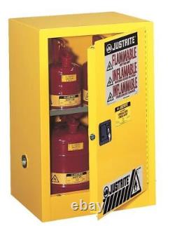 Justrite 891200 Sure-Grip Ex Flammable Safety Cabinet, 12 Gal, Yellow