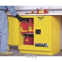 Justrite 892300 Sure-Grip Ex Flammable Safety Cabinet, 22 Gal, Yellow