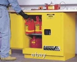 Justrite 892320 Sure-Grip Ex Flammable Safety Cabinet, 22 Gal, Yellow