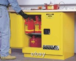 Justrite 892320 Sure-Grip Ex Flammable Safety Cabinet, 22 Gal, Yellow