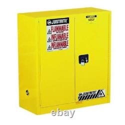 Justrite 893000 Sure-Grip Ex Flammable Safety Cabinet, 30 Gal, Yellow