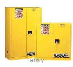 Justrite 893000 Sure-Grip Ex Flammable Safety Cabinet, 30 Gal, Yellow