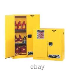 Justrite 893000 Sure-Grip Ex Flammable Safety Cabinet, 30 Gal, Yellow