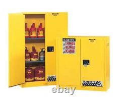 Justrite 893000 Sure-Grip Ex Flammable Safety Cabinet, 30 Gal, Yellow