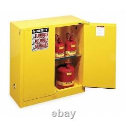 Justrite 893020 Sure-Grip Ex Flammable Safety Cabinet, 30 Gal, Yellow