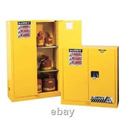 Justrite 893020 Sure-Grip Ex Flammable Safety Cabinet, 30 Gal, Yellow