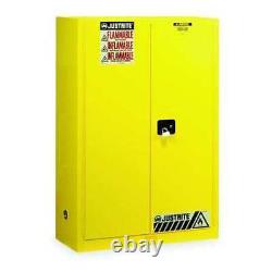 Justrite 894500 Sure-Grip Ex Flammable Safety Cabinet, 45 Gal, Yellow
