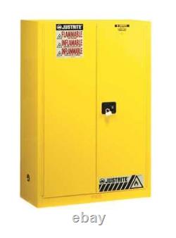 Justrite 894500 Sure-Grip Ex Flammable Safety Cabinet, 45 Gal, Yellow