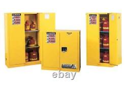 Justrite 894500 Sure-Grip Ex Flammable Safety Cabinet, 45 Gal, Yellow