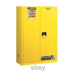 Justrite 894503 Sure-Grip Ex Flammable Safety Cabinet, 45 Gal, Gray