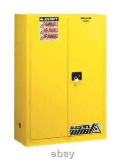 Justrite 894503 Sure-Grip Ex Flammable Safety Cabinet, 45 Gal, Gray